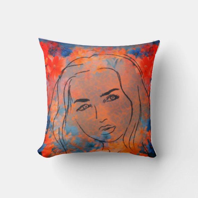 Junge Frau Kissen (Vorderseite)