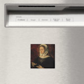 Junge Frau lesen ein Stundenbuch (Öl auf Tafel) Magnet (In Situ (Geschirrspüler))
