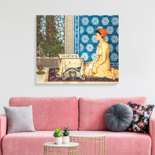 Junge Frau lesend Osman Hamdi Bey Leinwanddruck