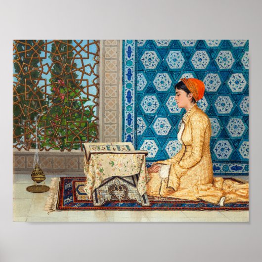 Junge Frau lesend | Osman Hamdi Bey | Poster (Vorne)