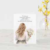 Junge Frau mit Daisies Beileid Danke Karte (Gelbe Blume)