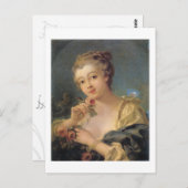 Junge Frau mit einem Bouquet von Rose Postkarte (Vorne/Hinten)