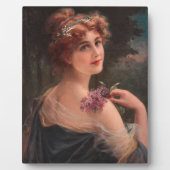 Junge Frau mit einem Sprig von Lilac Fotoplatte (Vorderseite)