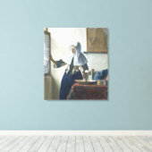 Junge Frau mit einem Wasser-Krug Leinwanddruck (Insitu (Holzboden))