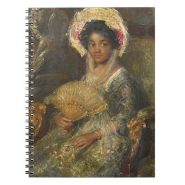 Junge Frau mit Fan Isabella Simon Maris Art Notizblock