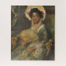 Junge Frau mit Fan Isabella Simon Maris Art