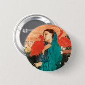 Junge Frau mit Ibis Fine Art von Edgar Degas Button (Vorne & Hinten)