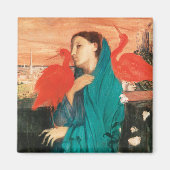 Junge Frau mit Ibis Fine Art von Edgar Degas Magnet (Vorne)