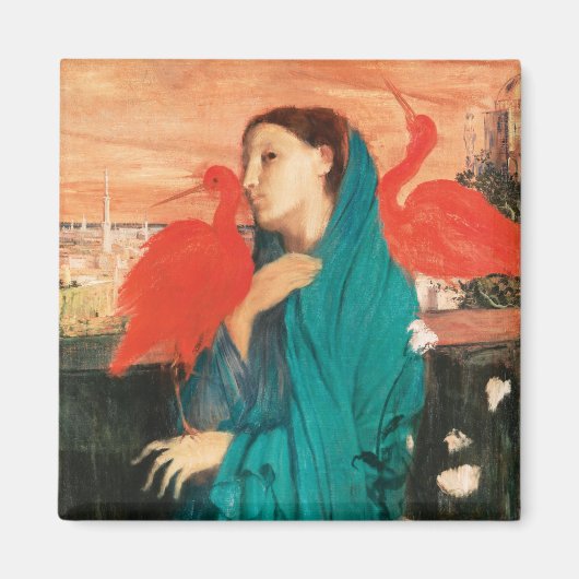 Junge Frau mit Ibis Fine Art von Edgar Degas Magnet (Vorne)