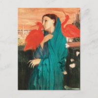 Junge Frau mit Ibis Fine Art von Edgar Degas