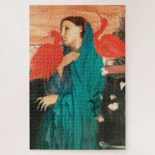 Junge Frau mit Ibis Fine Art von Edgar Degas Puzzle