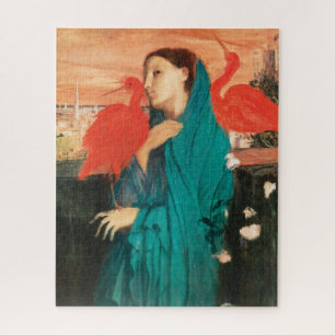 Junge Frau mit Ibis Fine Art von Edgar Degas Puzzle