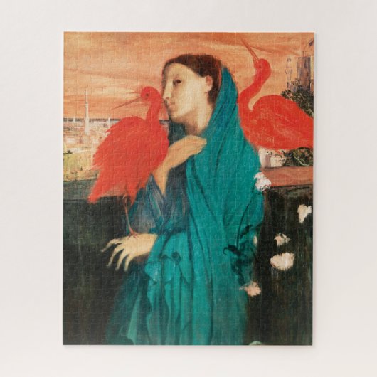 Junge Frau mit Ibis Fine Art von Edgar Degas Puzzle (Vertikal)