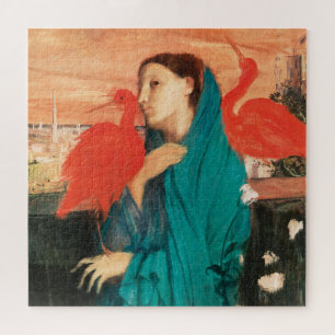 Junge Frau mit Ibis Fine Art von Edgar Degas Puzzle