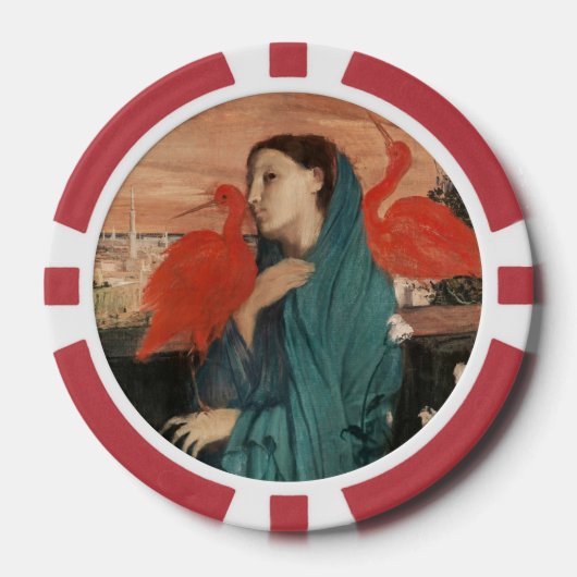 Junge Frau mit Ibis von Edgar Degas Pokerchips (Vorderseite)