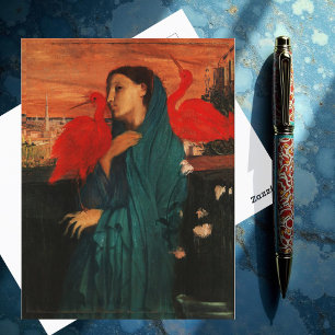 Junge Frau mit Ibis von Edgar Degas Postcard Postkarte