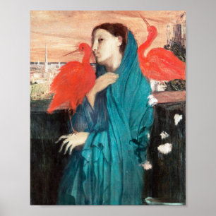 Junge Frau mit Ibis von Edgar Degas Poster
