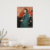 Junge Frau mit Ibis von Edgar Degas Poster (Küche)