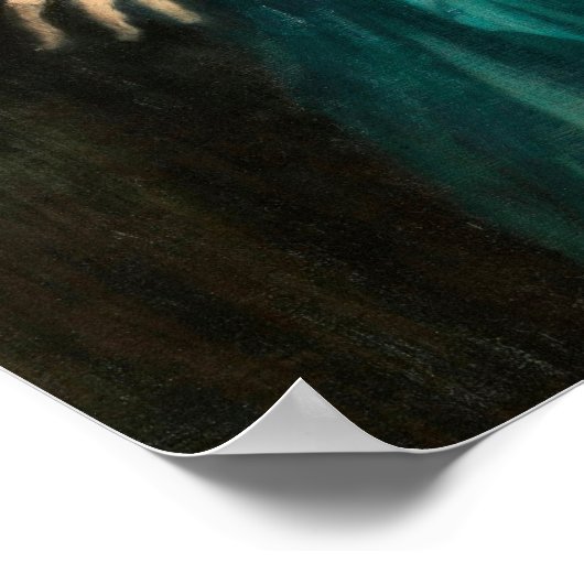 Junge Frau mit Ibis von Edgar Degas Poster (Ecke)