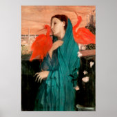 Junge Frau mit Ibis von Edgar Degas Poster (Vorne)