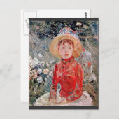 Junge Frau mit Käfig von Berthe Morisot Postkarte (Vorne/Hinten)