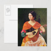 Junge Frau mit Mandoline, 1845-47 Postkarte (Vorne/Hinten)