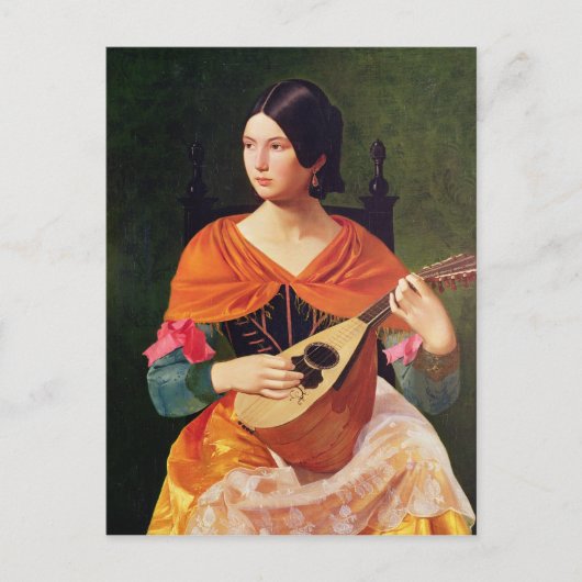 Junge Frau mit Mandoline, 1845-47 Postkarte (Vorderseite)