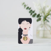 junge Frau mit Ohrkarte Visitenkarte (Stehend Vorderseite)