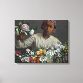Junge Frau mit Peonies | Fré dé Bazille Leinwanddruck (Vorderseite)