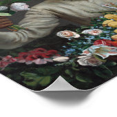 Junge Frau mit Peonies | Fré dé Bazille Poster (Ecke)