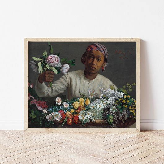 Junge Frau mit Peonies | Fré dé Bazille Poster