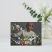 Junge Frau mit Peonies | Fré dé Bazille Postkarte (Stehend Vorderseite)