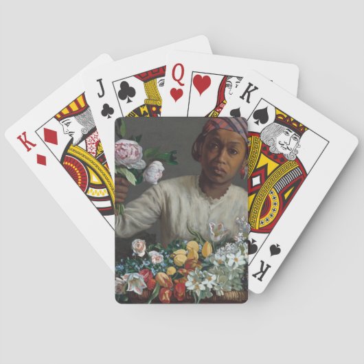 Junge Frau mit Peonies | Fré dé Bazille Spielkarten (Rückseite)
