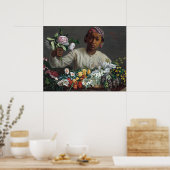 Junge Frau mit Peonies Frédéric Bazille Fine Art Poster (Küche)