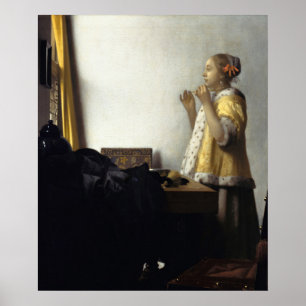 Junge Frau mit Perlenschnur — Vermeer Poster
