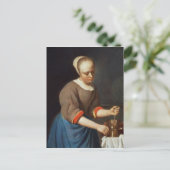 Junge Frau mit Pestchen und Mörtel Postkarte (Stehend Vorderseite)