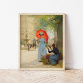 Junge Frau mit Regenschirm | Victor Gabriel Gilber Poster