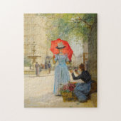 Junge Frau mit Regenschirm | Victor Gabriel Gilber Puzzle (Vertikal)