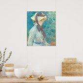 Junge Frau mit Strohhut - Berthe Morisot Fine Art Poster (Küche)