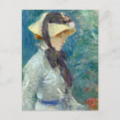 Junge Frau mit Strohhut | Berthe Morisot Postkarte (Vorderseite)