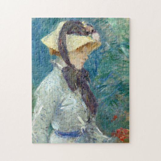 Junge Frau mit Strohhut | Berthe Morisot Puzzle (Vertikal)