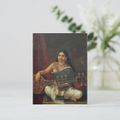 Junge Frau mit Veena Postkarte (Stehend Vorderseite)