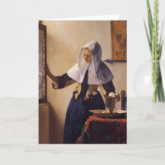 Junge Frau mit Wasserpitcher Karte (Vorderseite)