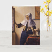 Junge Frau mit Wasserpitcher Karte (Gelbe Blume)