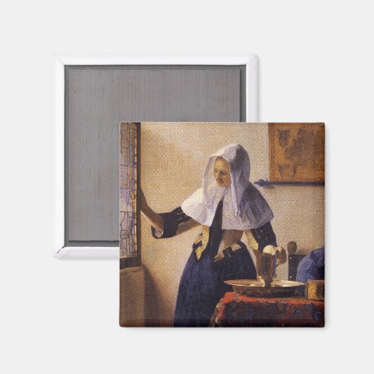 Junge Frau mit Wasserpitcher Magnet (Vorderseite/Rückseite)