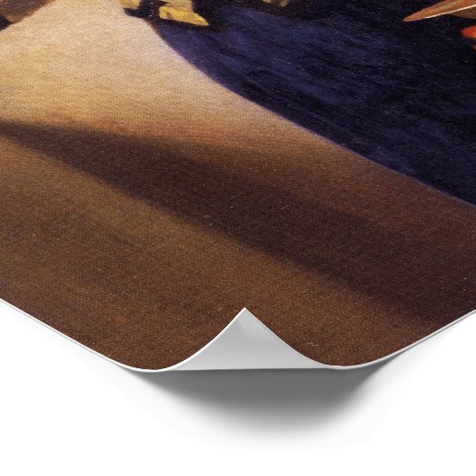 Junge Frau mit Wasserpitcher Poster (Ecke)