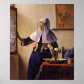 Junge Frau mit Wasserpitcher Poster (Vorne)