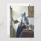 Junge Frau mit Wasserpitcher Postkarte (Vorne/Hinten)