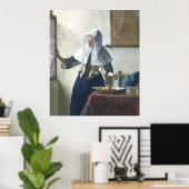Junge Frau mit Wasserpitcher von Vermeer Poster (Heimbüro)