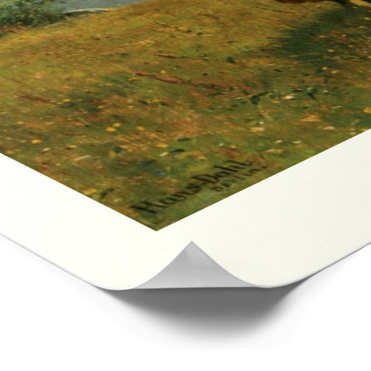 Junge Frau mit Zweigstellen Poster (Ecke)